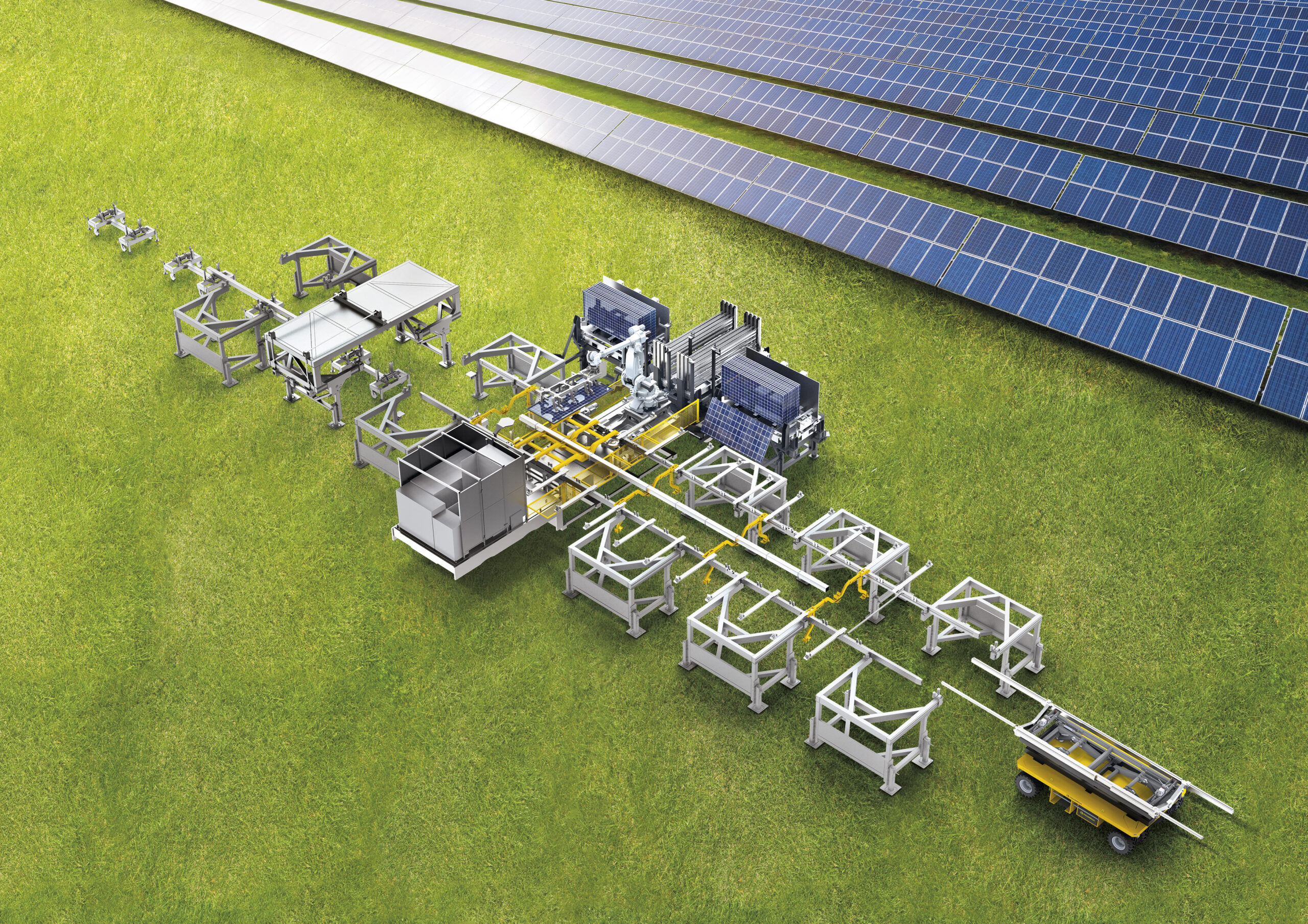 Comau patented mobile factory for on-site solar blade installation