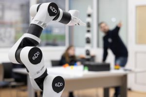 Comau educational robotics display at Bett 2026 stand SS41